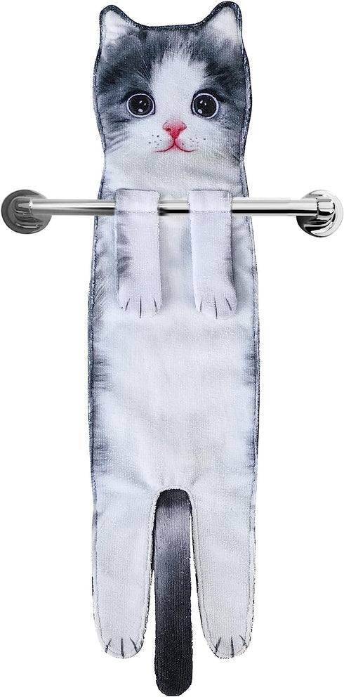 Cat Funny Hand Towels for Bathroom Kitchen